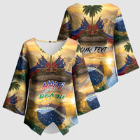 Personalized Brazil Haiti Kimono Sleeve Blouse Heritage Landscape