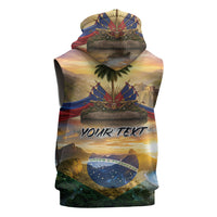 Personalized Brazil Haiti Sleeveless Hoodie Heritage Landscape