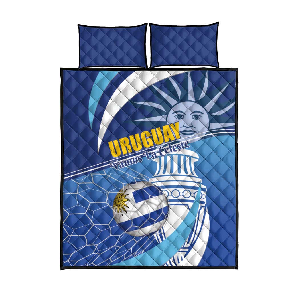 Uruguay 2024 Football Champions Quilt Bed Set Vamos La Celeste - Wonder Print Shop
