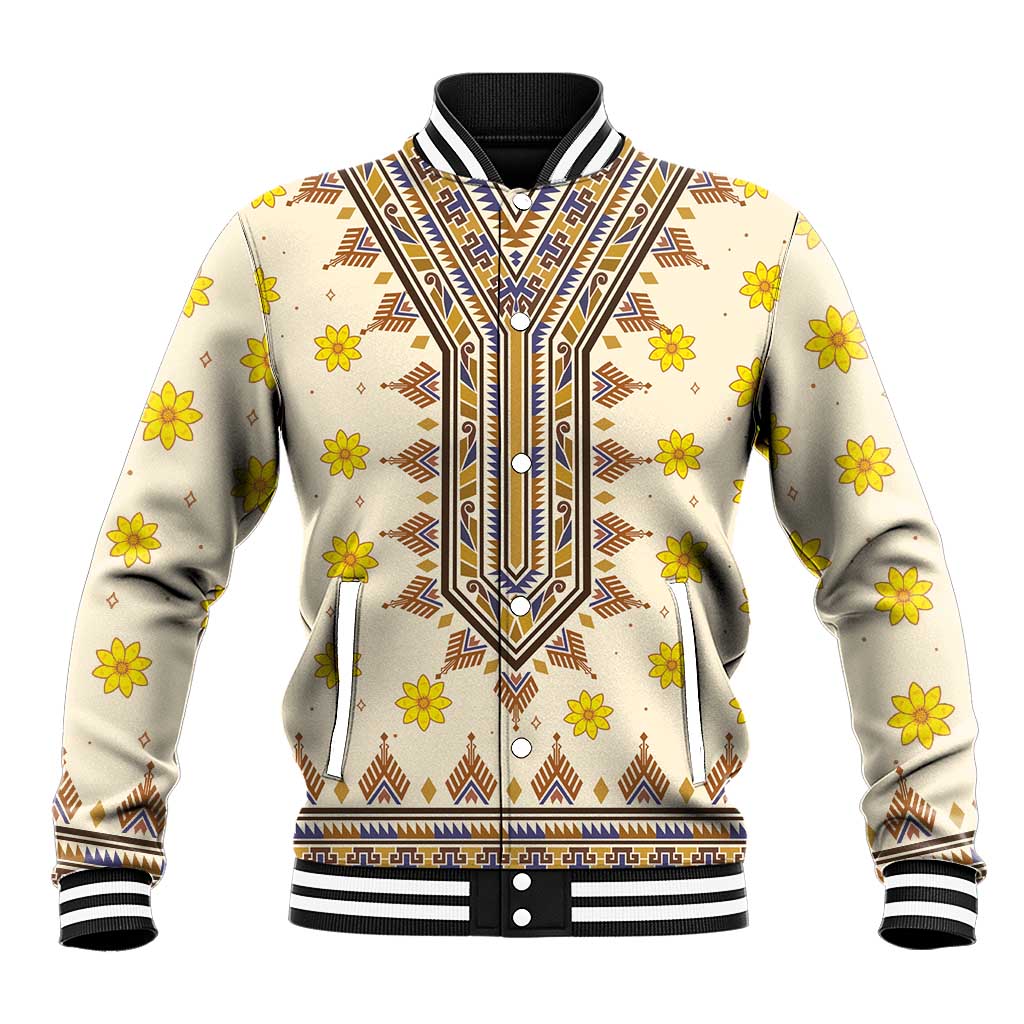 Enkutatash Dashiki Adey Abeba Pattern Baseball Jacket - Wonder Print Shop