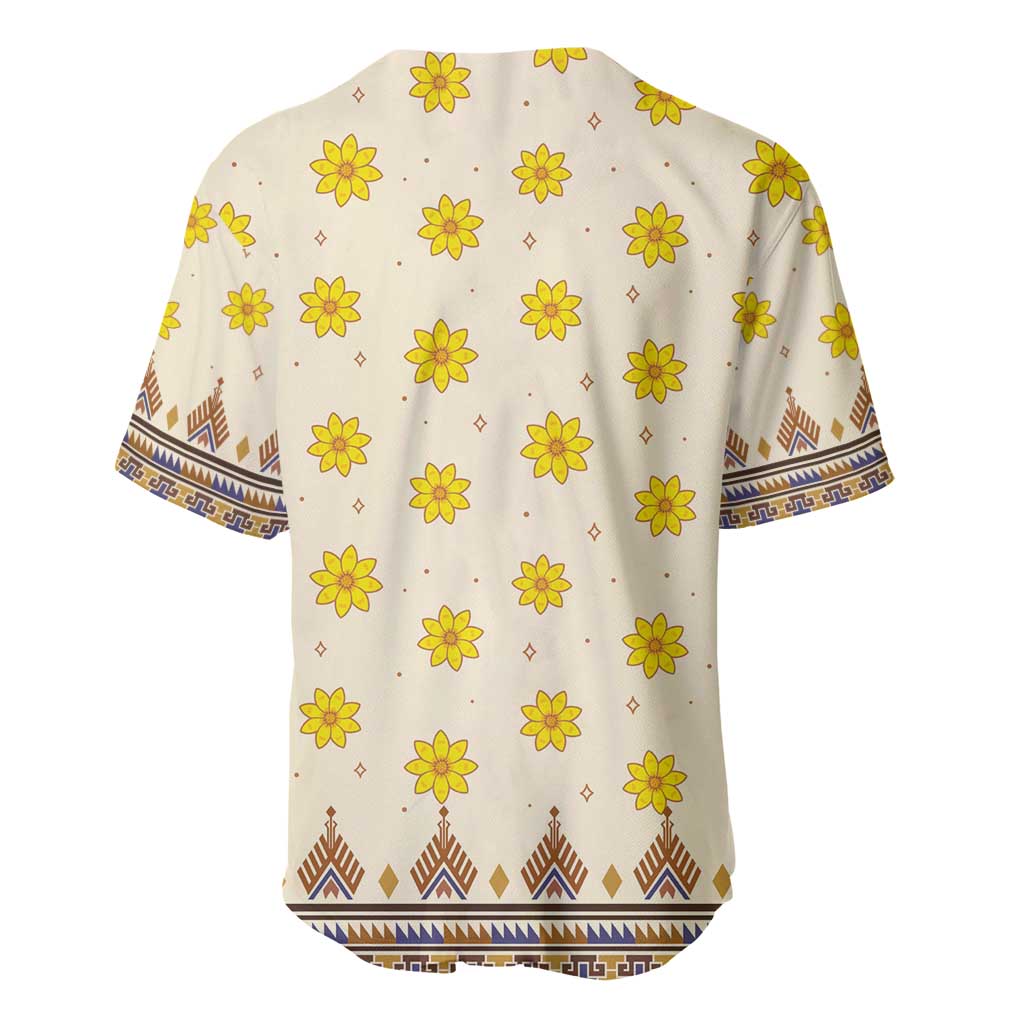 Enkutatash Dashiki Adey Abeba Pattern Baseball Jersey - Wonder Print Shop