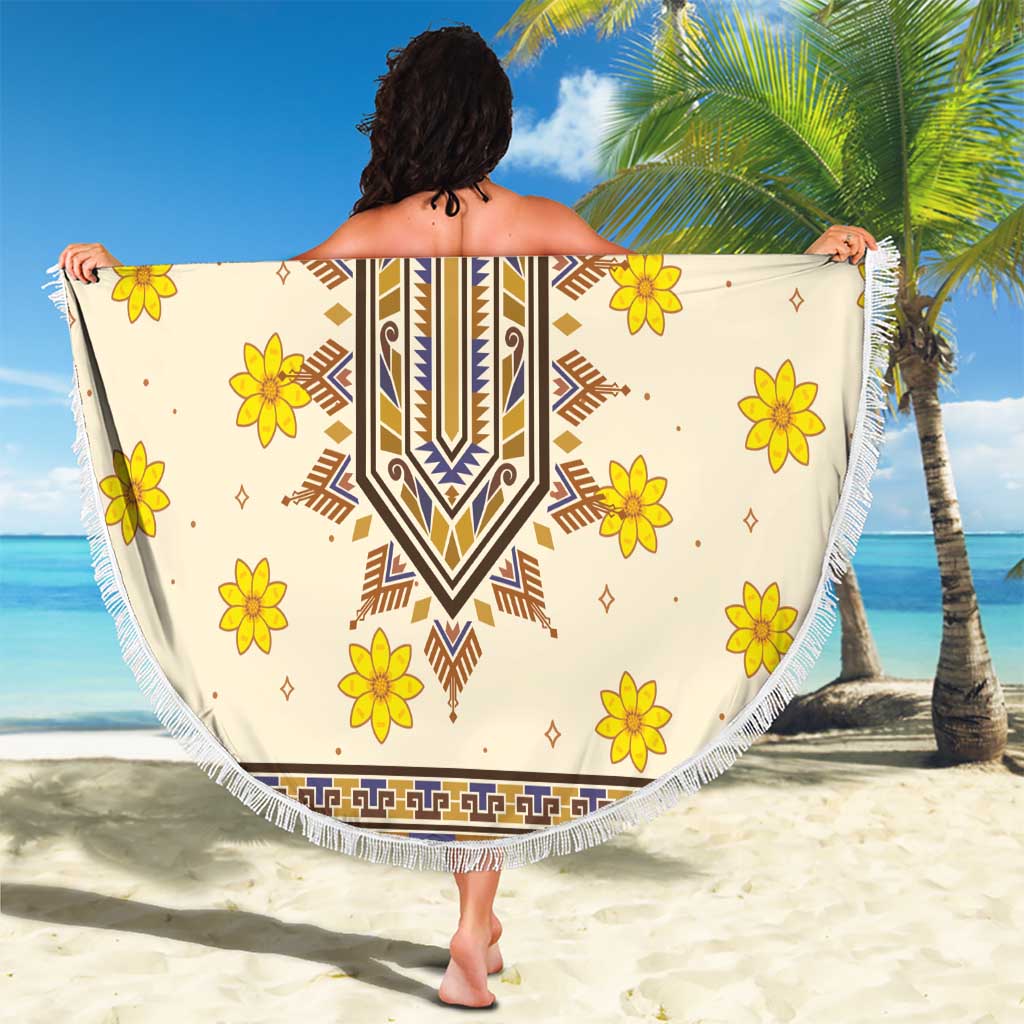Enkutatash Dashiki Adey Abeba Pattern Beach Blanket - Wonder Print Shop