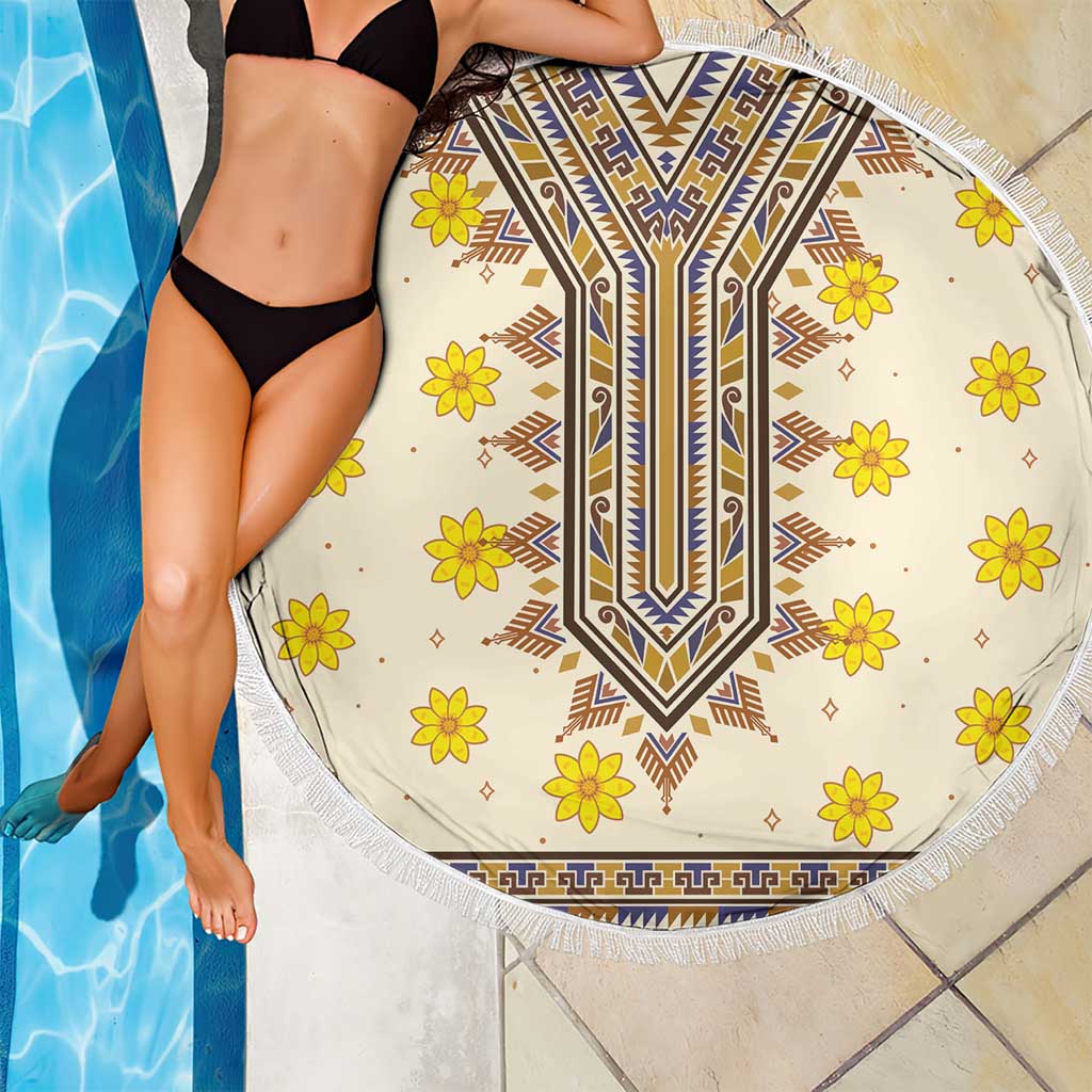 Enkutatash Dashiki Adey Abeba Pattern Beach Blanket - Wonder Print Shop