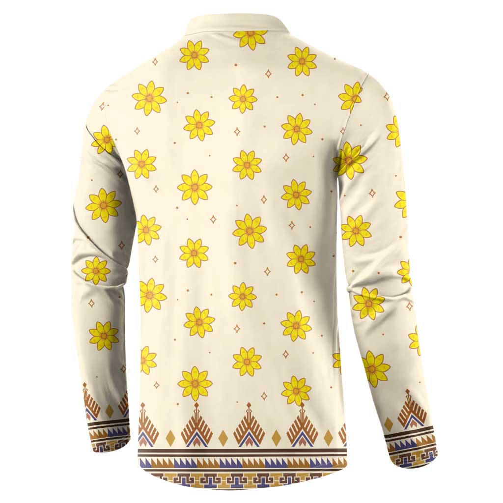 Enkutatash Dashiki Adey Abeba Pattern Button Sweatshirt - Wonder Print Shop