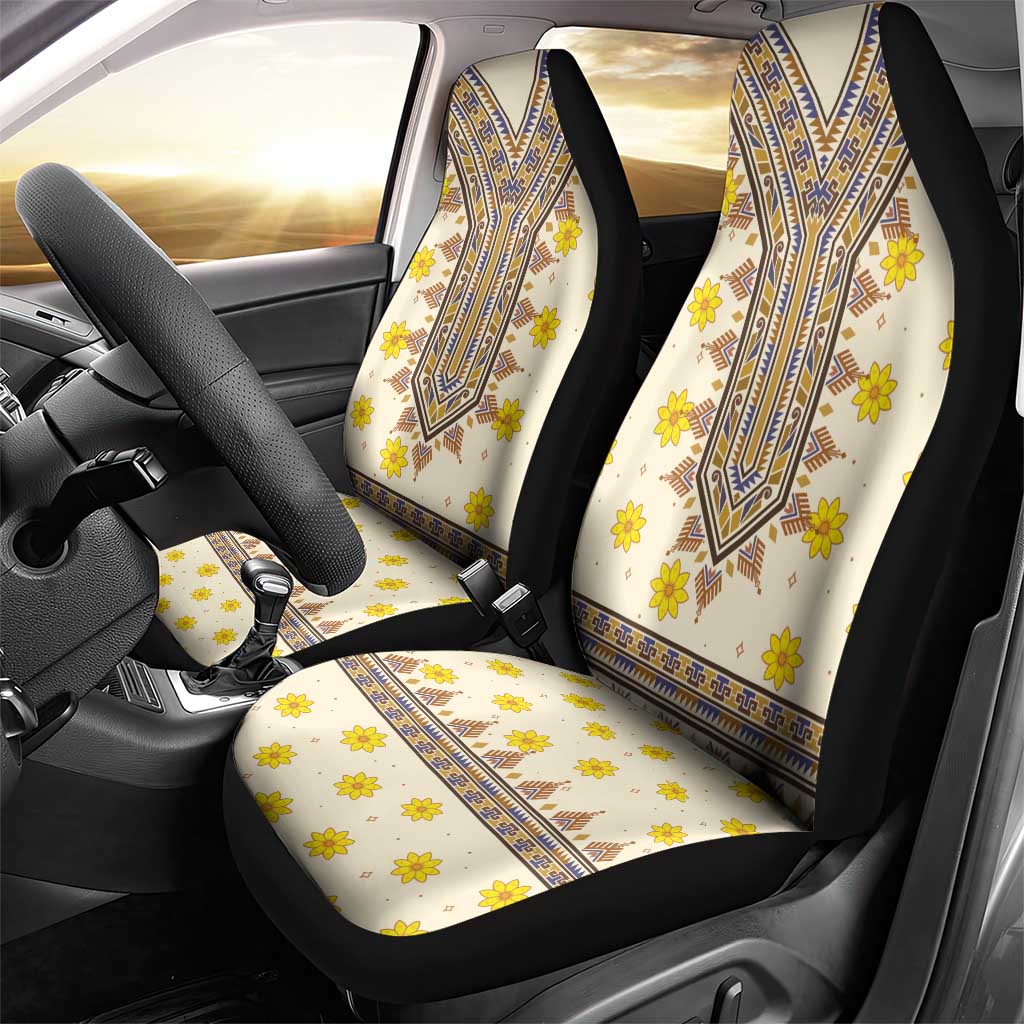 Enkutatash Dashiki Adey Abeba Pattern Car Seat Cover - Wonder Print Shop