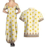 Enkutatash Dashiki Adey Abeba Pattern Couples Matching Summer Maxi Dress and Hawaiian Shirt - Wonder Print Shop