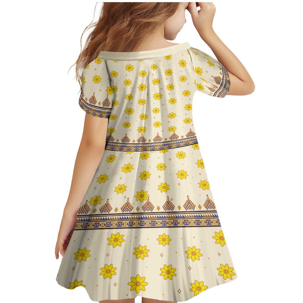 Enkutatash Dashiki Adey Abeba Pattern Family Matching Mermaid Dress and Hawaiian Shirt - Wonder Print Shop