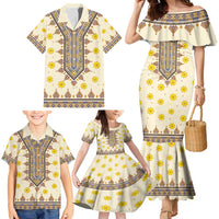 Enkutatash Dashiki Adey Abeba Pattern Family Matching Mermaid Dress and Hawaiian Shirt - Wonder Print Shop
