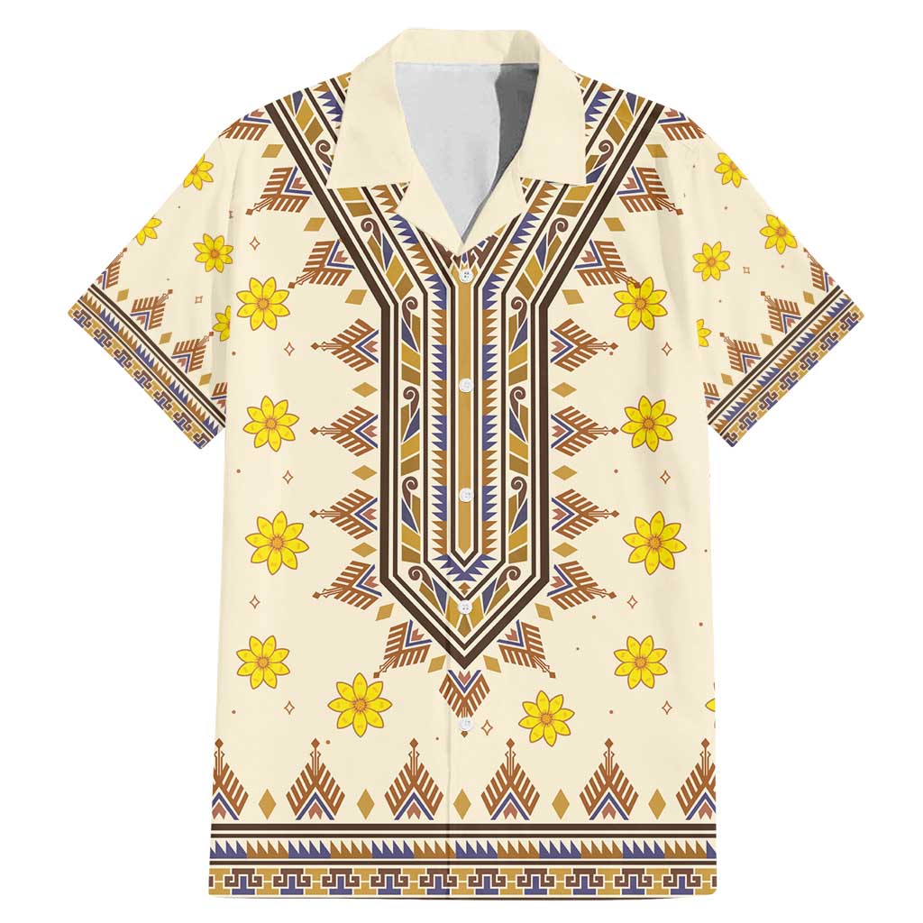 Enkutatash Dashiki Adey Abeba Pattern Family Matching Mermaid Dress and Hawaiian Shirt - Wonder Print Shop