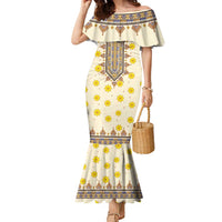 Enkutatash Dashiki Adey Abeba Pattern Family Matching Mermaid Dress and Hawaiian Shirt - Wonder Print Shop