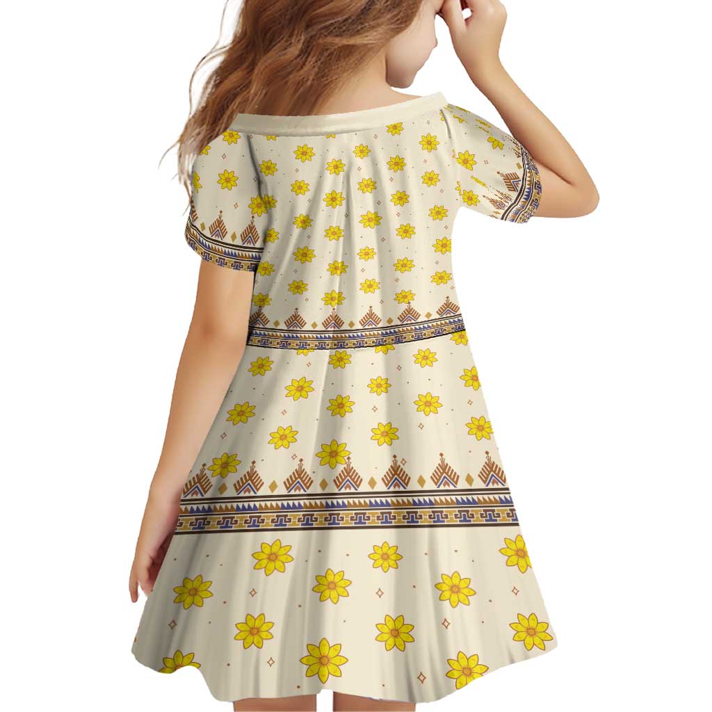 Enkutatash Dashiki Adey Abeba Pattern Family Matching Off Shoulder Maxi Dress and Hawaiian Shirt - Wonder Print Shop