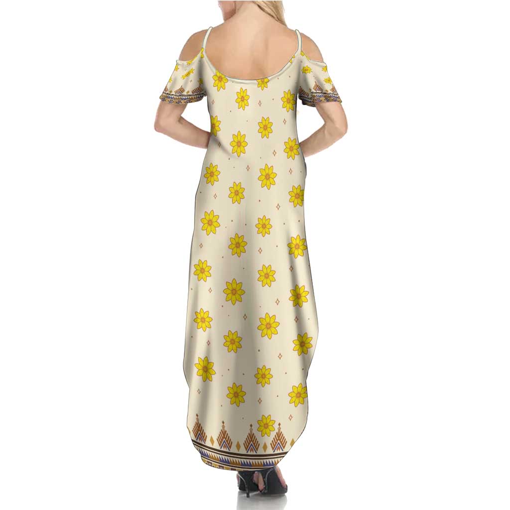 Enkutatash Dashiki Adey Abeba Pattern Family Matching Summer Maxi Dress and Hawaiian Shirt - Wonder Print Shop