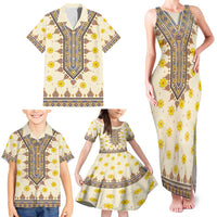 Enkutatash Dashiki Adey Abeba Pattern Family Matching Tank Maxi Dress and Hawaiian Shirt - Wonder Print Shop