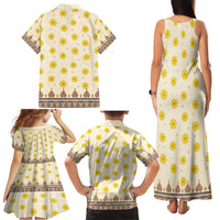 Enkutatash Dashiki Adey Abeba Pattern Family Matching Tank Maxi Dress and Hawaiian Shirt - Wonder Print Shop