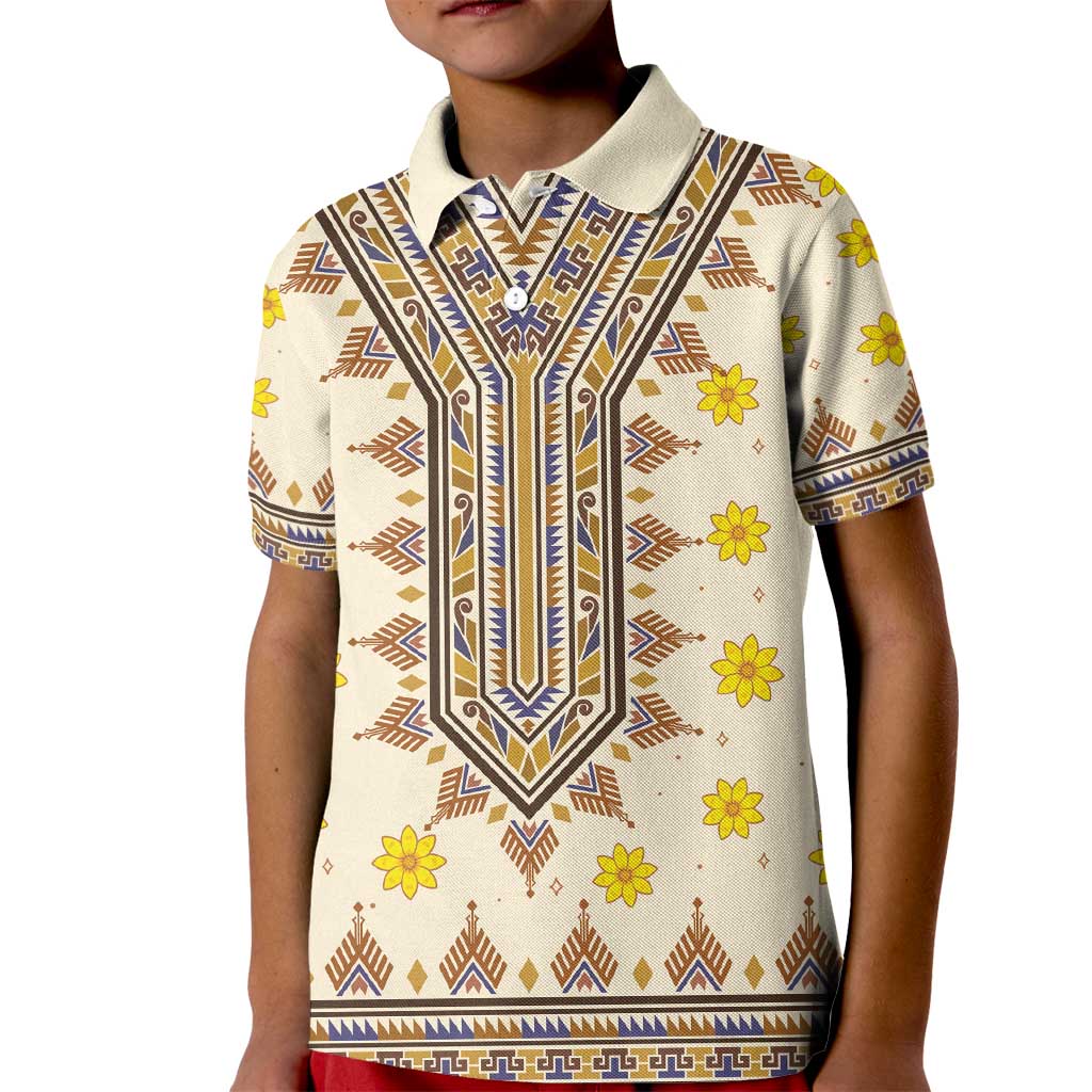 Enkutatash Dashiki Adey Abeba Pattern Kid Polo Shirt - Wonder Print Shop