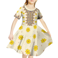 Enkutatash Dashiki Adey Abeba Pattern Kid Short Sleeve Dress - Wonder Print Shop