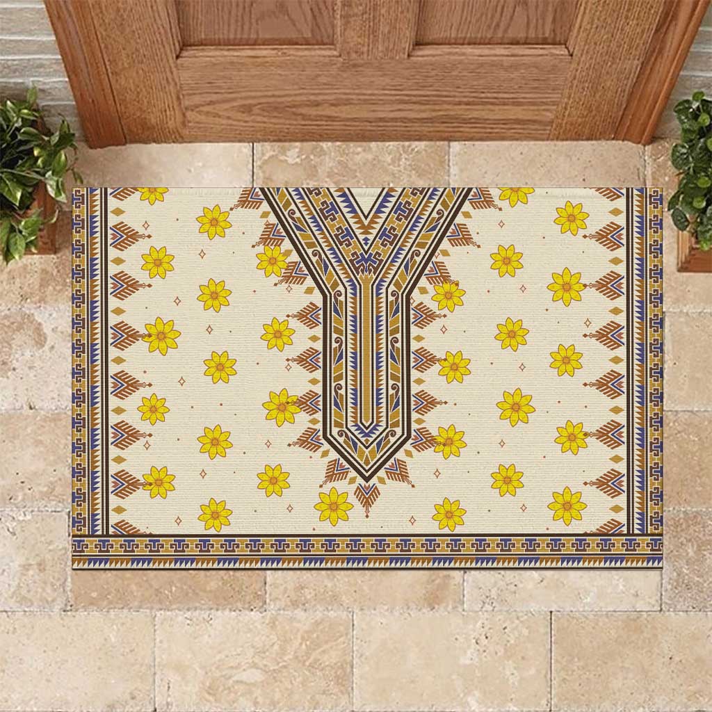 Enkutatash Dashiki Adey Abeba Pattern Rubber Doormat - Wonder Print Shop