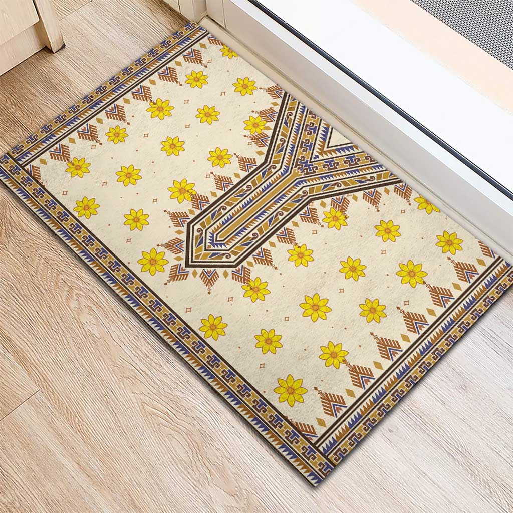 Enkutatash Dashiki Adey Abeba Pattern Rubber Doormat - Wonder Print Shop