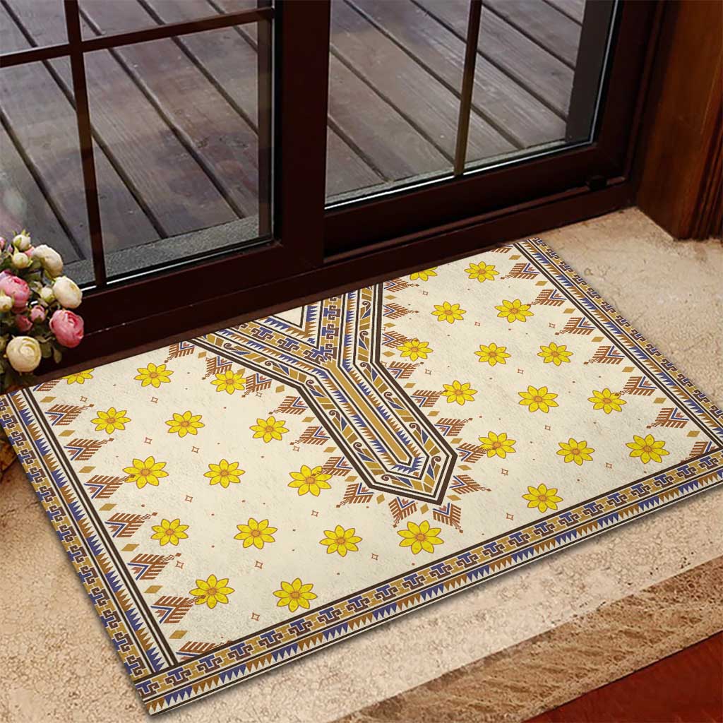 Enkutatash Dashiki Adey Abeba Pattern Rubber Doormat - Wonder Print Shop