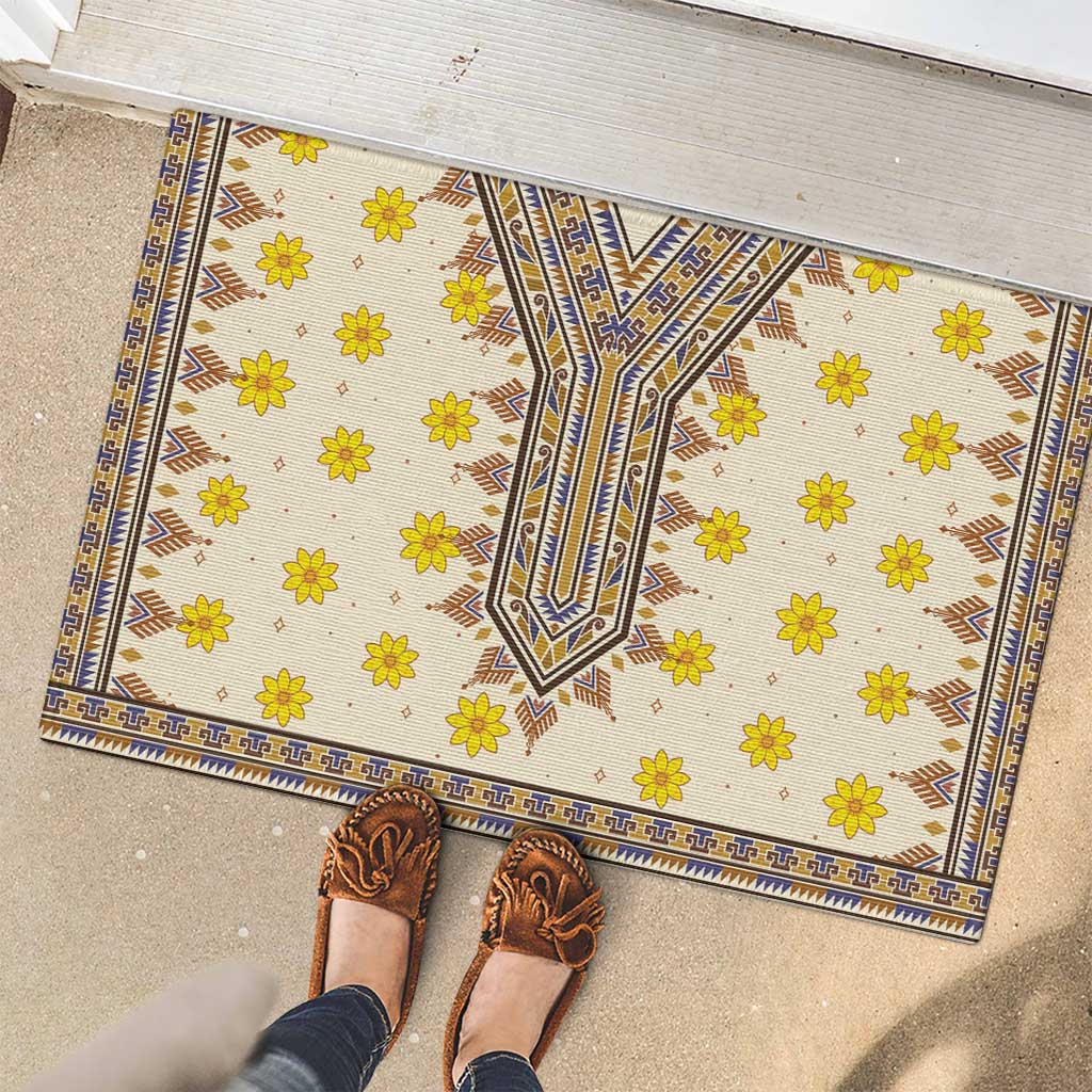 Enkutatash Dashiki Adey Abeba Pattern Rubber Doormat - Wonder Print Shop