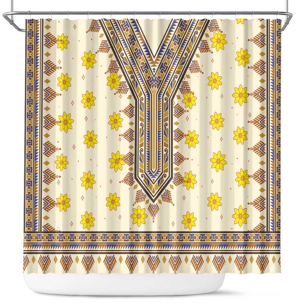 Enkutatash Dashiki Adey Abeba Pattern Shower Curtain