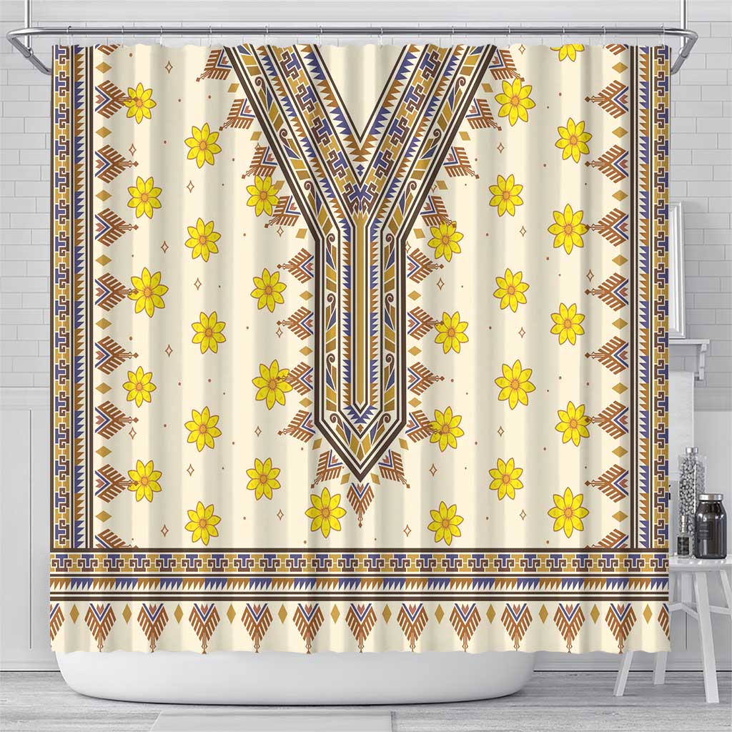 Enkutatash Dashiki Adey Abeba Pattern Shower Curtain