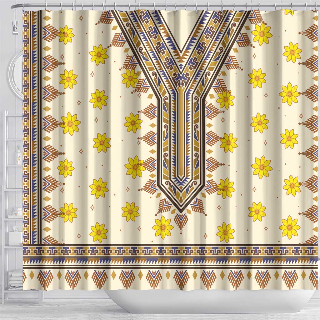 Enkutatash Dashiki Adey Abeba Pattern Shower Curtain