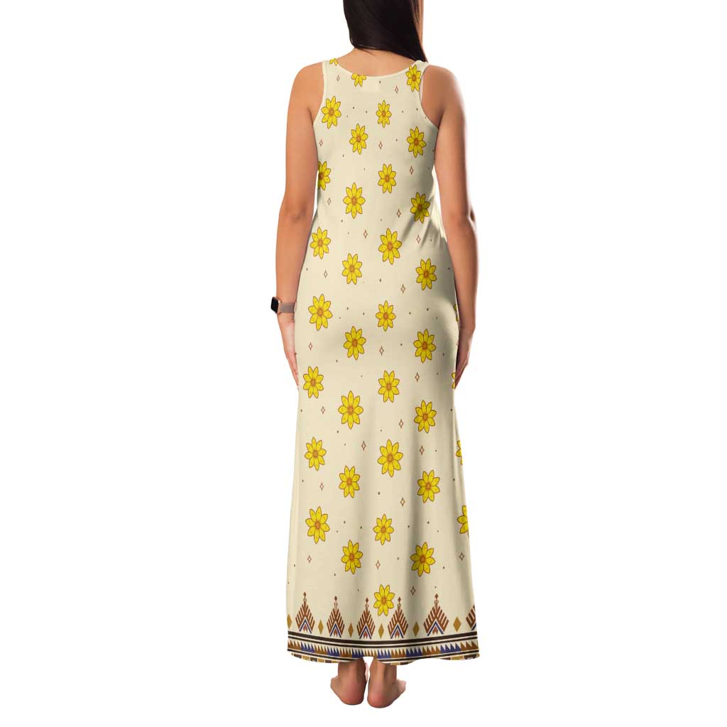 Enkutatash Dashiki Adey Abeba Pattern Tank Maxi Dress - Wonder Print Shop