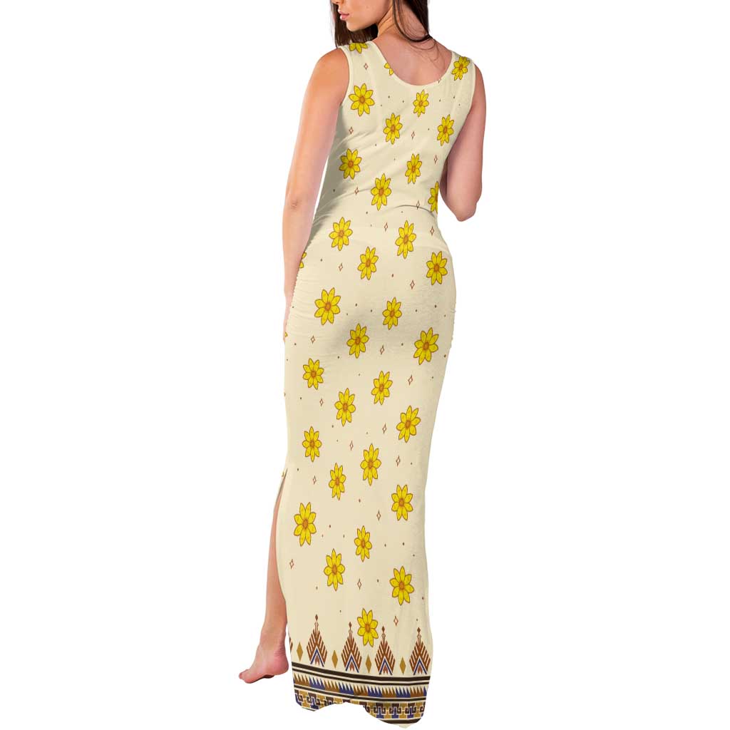 Enkutatash Dashiki Adey Abeba Pattern Tank Maxi Dress - Wonder Print Shop