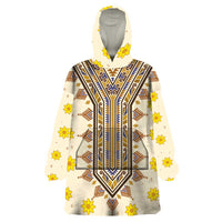 Enkutatash Dashiki Adey Abeba Pattern Wearable Blanket Hoodie - Wonder Print Shop
