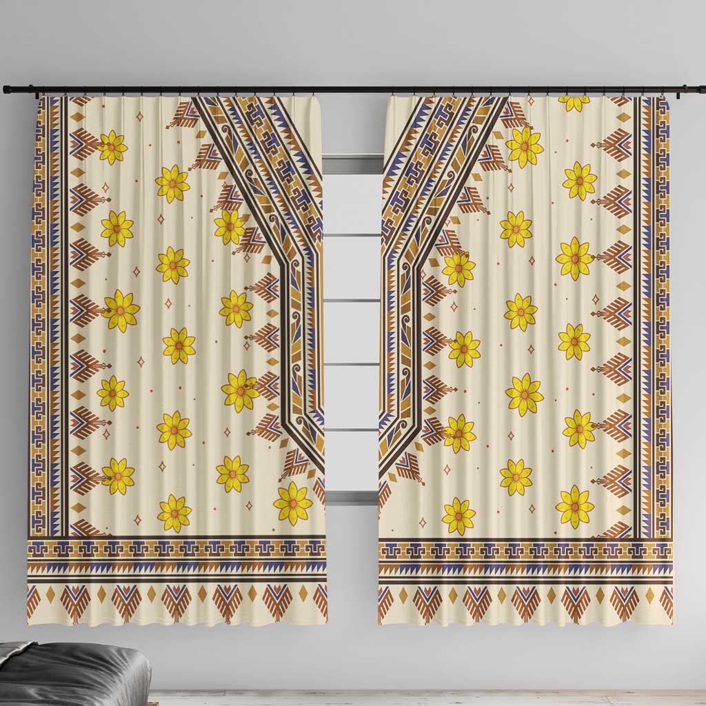 Enkutatash Dashiki Adey Abeba Pattern Window Curtain - Wonder Print Shop
