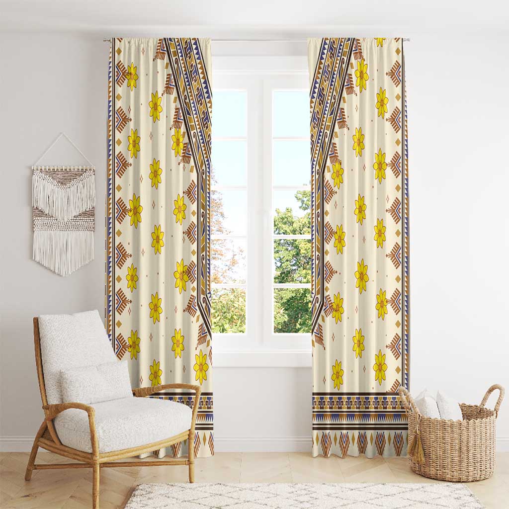 Enkutatash Dashiki Adey Abeba Pattern Window Curtain - Wonder Print Shop