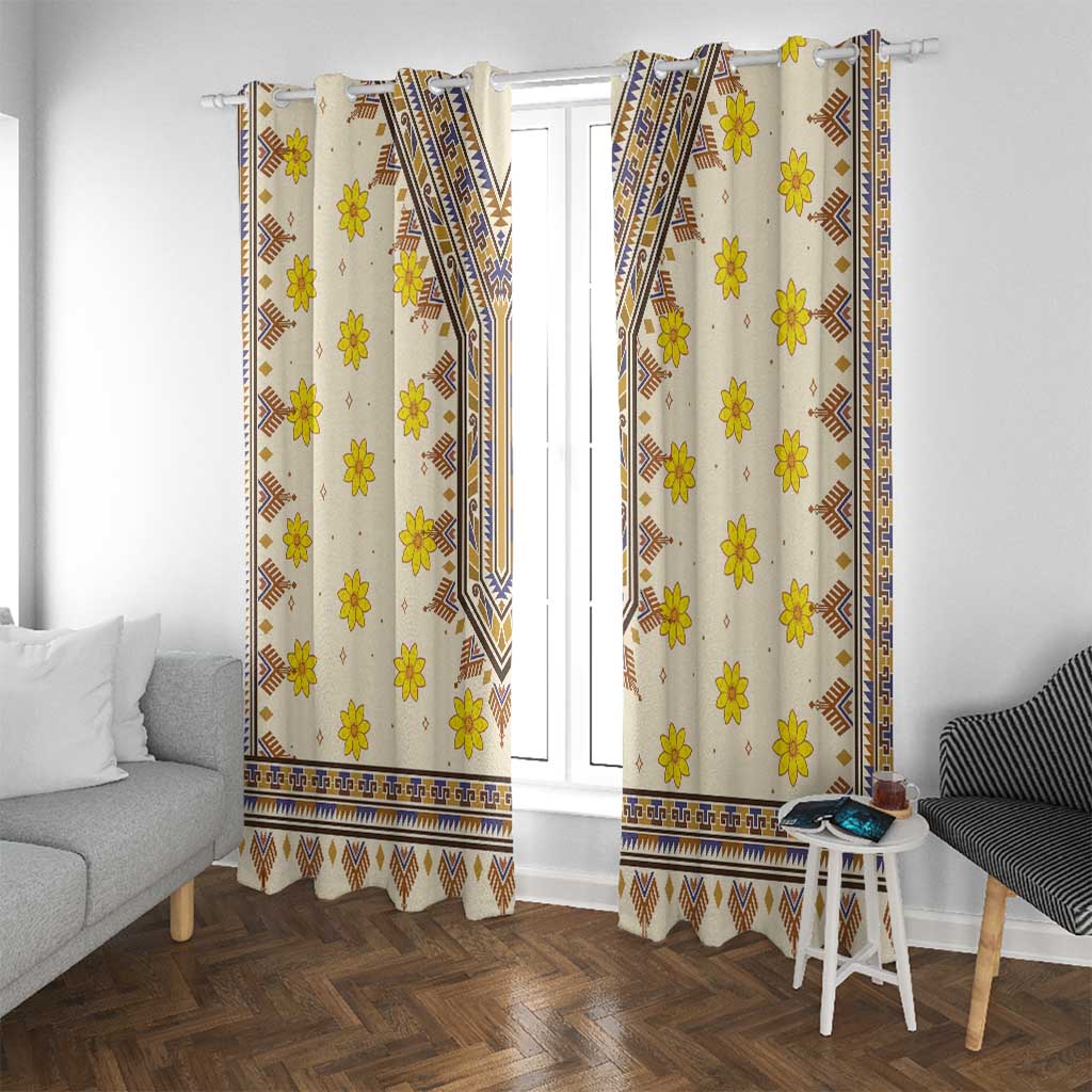 Enkutatash Dashiki Adey Abeba Pattern Window Curtain - Wonder Print Shop