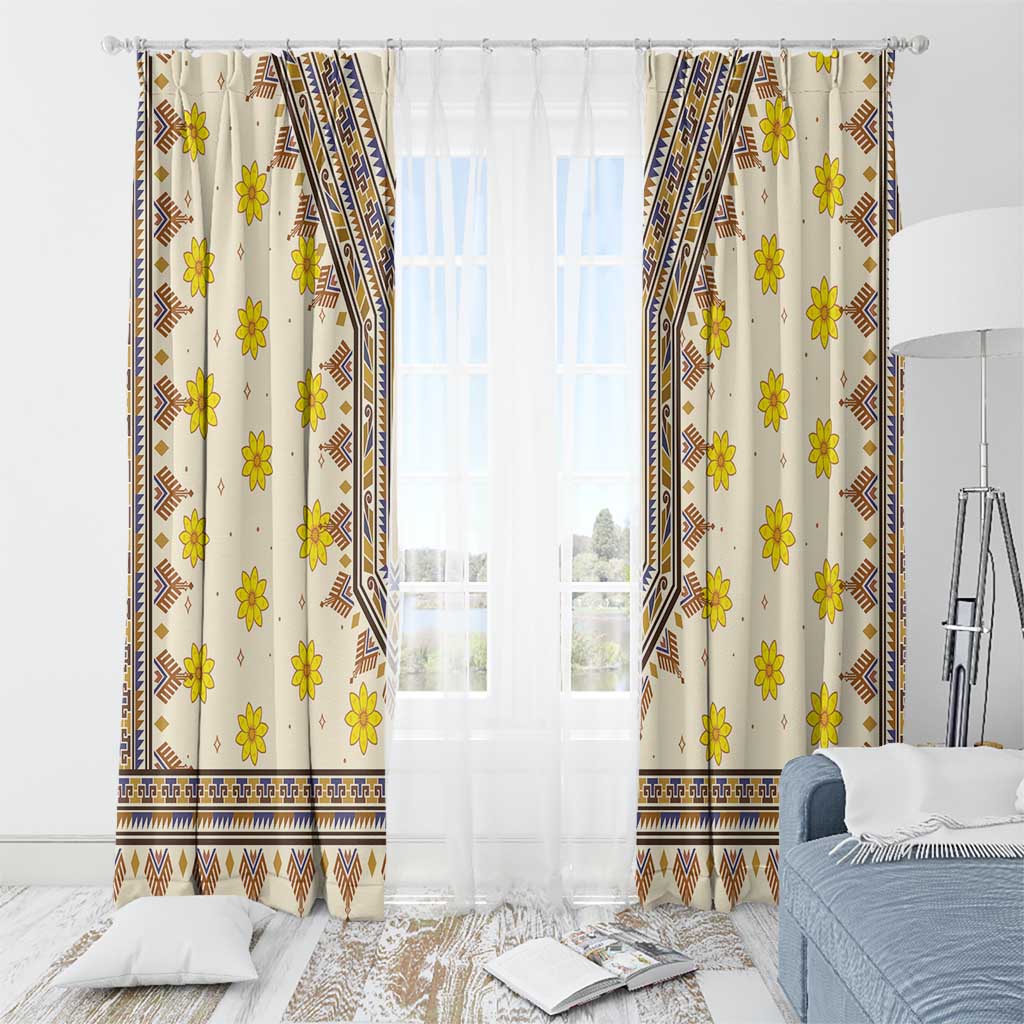 Enkutatash Dashiki Adey Abeba Pattern Window Curtain - Wonder Print Shop