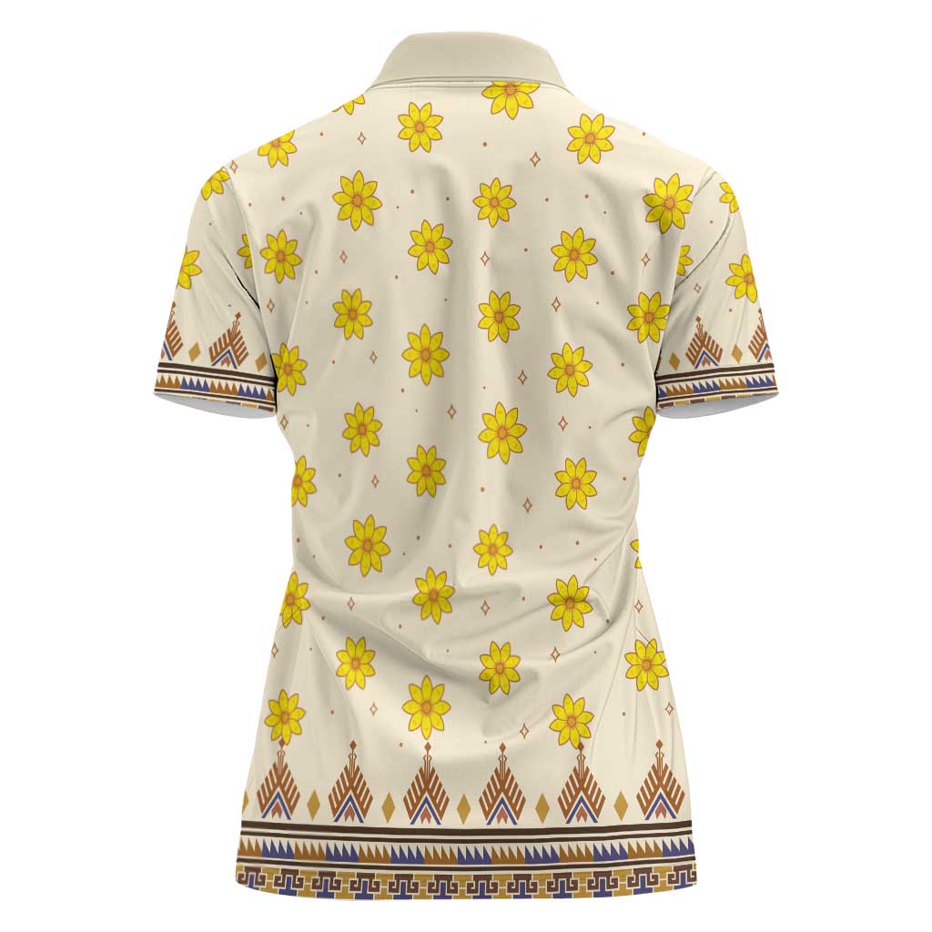 Enkutatash Dashiki Adey Abeba Pattern Women Polo Shirt - Wonder Print Shop