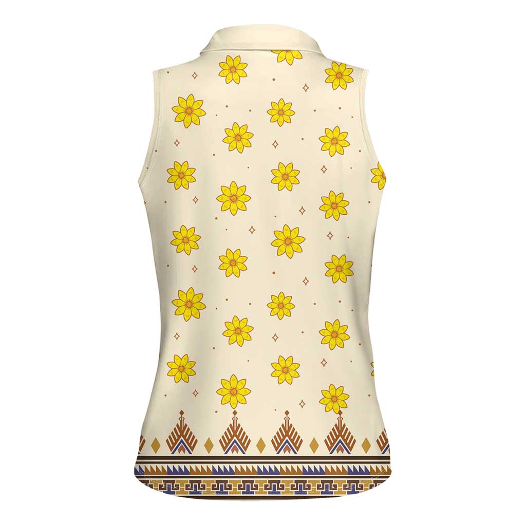 Enkutatash Dashiki Adey Abeba Pattern Women Sleeveless Polo Shirt - Wonder Print Shop
