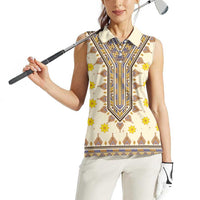 Enkutatash Dashiki Adey Abeba Pattern Women Sleeveless Polo Shirt - Wonder Print Shop