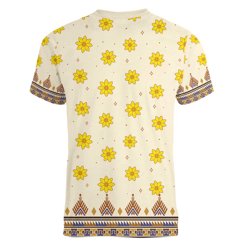 Enkutatash Dashiki Adey Abeba Pattern Women V-Neck T-Shirt - Wonder Print Shop