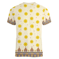 Enkutatash Dashiki Adey Abeba Pattern Women V-Neck T-Shirt - Wonder Print Shop