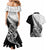 New Zealand Silver Fern Rugby Couples Matching Mermaid Dress and Hawaiian Shirt Aotearoa Maori Black Version - Wonder Print Shop
