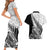 New Zealand Silver Fern Rugby Couples Matching Short Sleeve Bodycon Dress and Hawaiian Shirt Aotearoa Maori Black Version - Wonder Print Shop