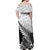 New Zealand Silver Fern Rugby Off Shoulder Maxi Dress Aotearoa Maori Black Version - Wonder Print Shop