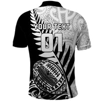 Custom New Zealand Silver Fern Rugby Polo Shirt Aotearoa Maori Black Version - Wonder Print Shop