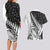 New Zealand Silver Fern Rugby Couples Matching Long Sleeve Bodycon Dress and Hawaiian Shirt Aotearoa Maori White Version - Wonder Print Shop