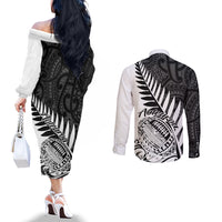 new-zealand-silver-fern-rugby-couples-matching-off-the-shoulder-long-sleeve-dress-and-long-sleeve-button-shirts-aotearoa-maori-white-version