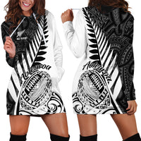 New Zealand Silver Fern Rugby Hoodie Dress Aotearoa Maori White Version - Wonder Print Shop