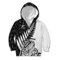 New Zealand Silver Fern Rugby Kid Hoodie Aotearoa Maori White Version - Wonder Print Shop