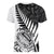 New Zealand Silver Fern Rugby Women V Neck T Shirt Aotearoa Maori White Version - Wonder Print Shop
