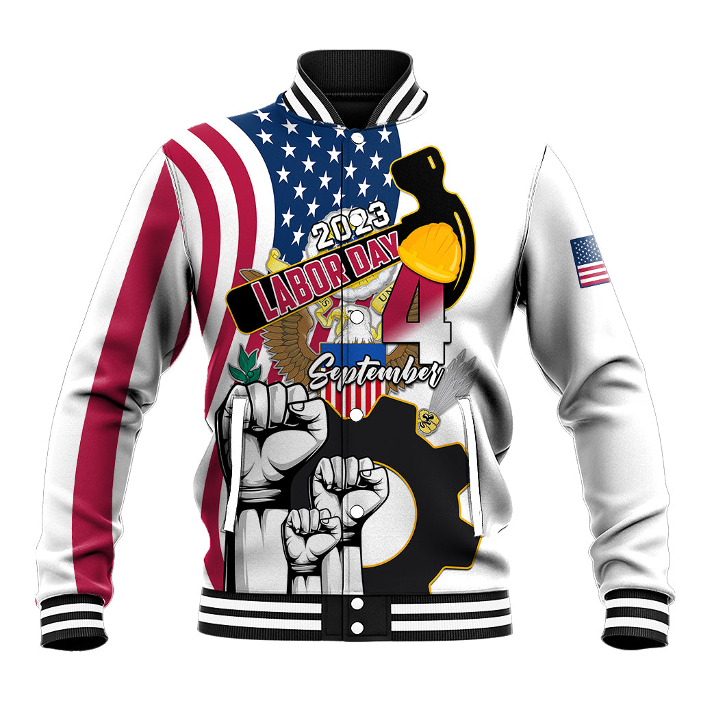 United States Labor Day Baseball Jacket Happy Labor Day 4th September - Wonder Print Shop