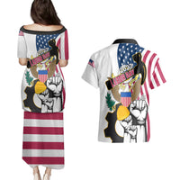 United States Labor Day Couples Matching Puletasi Dress and Hawaiian Shirt Happy Labor Day 4th September - Wonder Print Shop